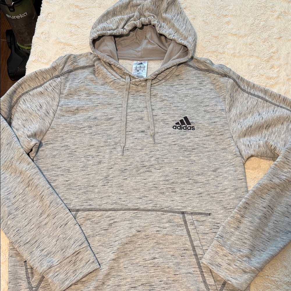 Adidas Men's Heathered Gray Hoodie